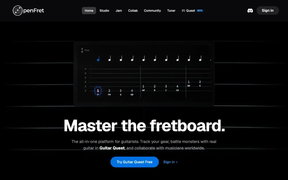 OpenFret — screenshot